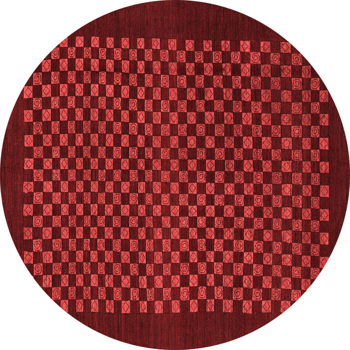 Machine Washable Checkered Red Modern Rug, wshabs1435red