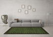 Machine Washable Checkered Turquoise Modern Area Rugs in a Living Room,, wshabs1435turq