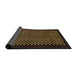 Sideview of Abstract Light Brown Checkered Rug, abs1436