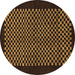 Round Checkered Brown Modern Rug, abs1436brn