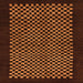 Square Machine Washable Checkered Orange Modern Area Rugs, wshabs1436org