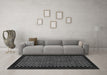 Machine Washable Checkered Gray Modern Rug in a Living Room,, wshabs1436gry