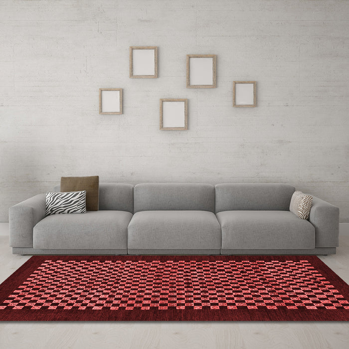 Modern Red Washable Rugs