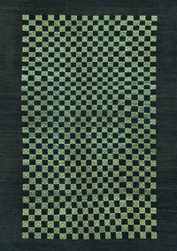 Checkered Light Blue Modern Rug, abs1436lblu