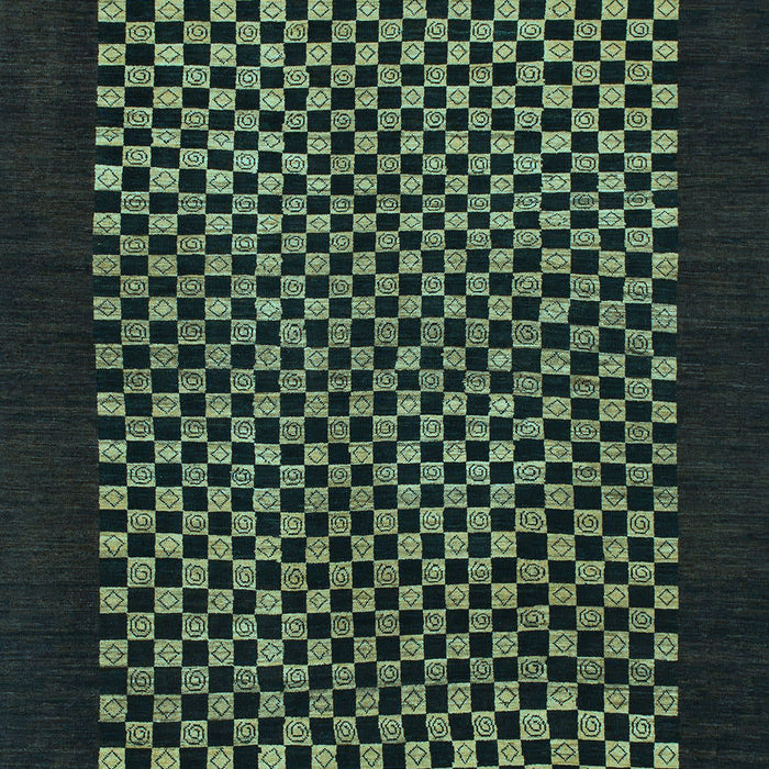 Checkered Light Blue Modern Rug, abs1436lblu