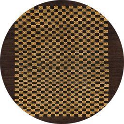 Round Machine Washable Abstract Light Brown Rug, wshabs1436