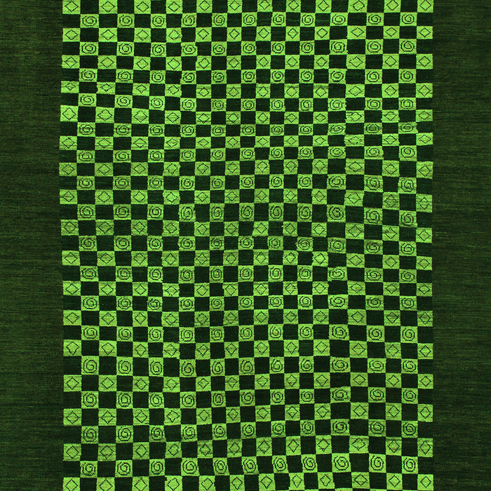 Checkered Green Modern Rug, abs1436grn