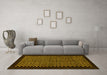 Machine Washable Checkered Yellow Modern Rug in a Living Room, wshabs1436yw