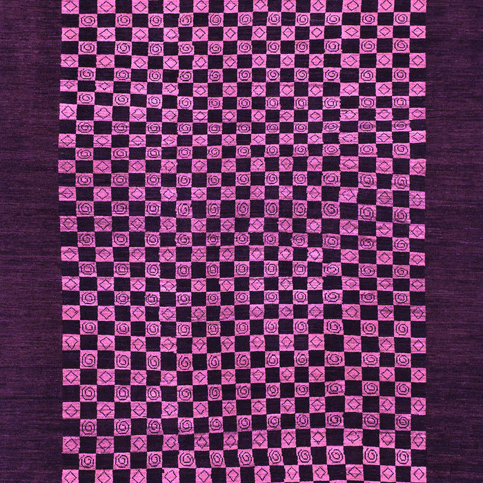 Checkered Purple Modern Rug, abs1436pur