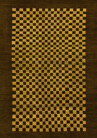 Checkered Yellow Modern Rug, abs1436yw