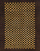 Abstract Light Brown Checkered Rug, abs1436