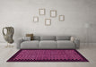 Machine Washable Checkered Pink Modern Rug in a Living Room, wshabs1436pnk