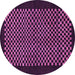 Round Checkered Purple Modern Rug, abs1436pur