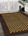 Abstract Light Brown Checkered Rug in Family Room, abs1436