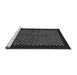 Sideview of Machine Washable Checkered Gray Modern Rug, wshabs1436gry