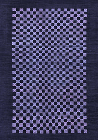 Checkered Blue Modern Rug, abs1436blu