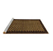 Sideview of Machine Washable Checkered Brown Modern Rug, wshabs1436brn