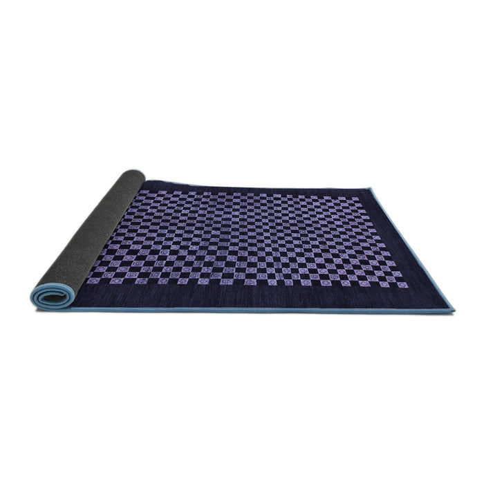Sideview of Checkered Blue Modern Rug, abs1436blu