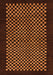 Machine Washable Checkered Orange Modern Area Rugs, wshabs1436org