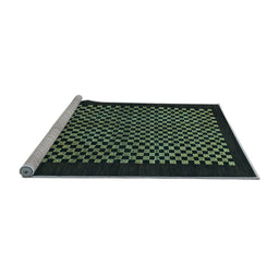 Sideview of Machine Washable Checkered Light Blue Modern Rug, wshabs1436lblu