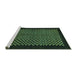 Sideview of Machine Washable Checkered Turquoise Modern Area Rugs, wshabs1436turq