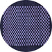 Round Checkered Blue Modern Rug, abs1436blu