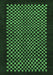 Machine Washable Checkered Emerald Green Modern Area Rugs, wshabs1436emgrn