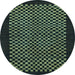 Round Checkered Light Blue Modern Rug, abs1436lblu