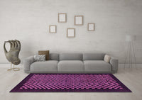 Machine Washable Checkered Purple Modern Rug, wshabs1436pur