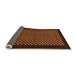 Sideview of Checkered Orange Modern Rug, abs1436org