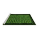 Sideview of Machine Washable Checkered Green Modern Area Rugs, wshabs1436grn