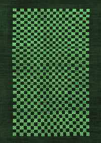 Checkered Emerald Green Modern Rug, abs1436emgrn