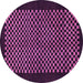 Round Machine Washable Checkered Purple Modern Area Rugs, wshabs1436pur