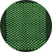 Round Checkered Emerald Green Modern Rug, abs1436emgrn