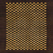 Square Abstract Light Brown Checkered Rug, abs1436