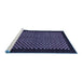 Sideview of Machine Washable Checkered Blue Modern Rug, wshabs1436blu