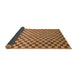 Sideview of Abstract Orange Checkered Rug, abs1437