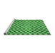Sideview of Machine Washable Checkered Emerald Green Modern Area Rugs, wshabs1437emgrn