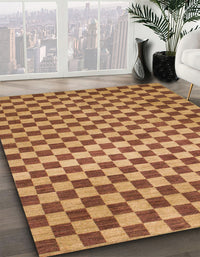 Abstract Orange Checkered Rug, abs1437