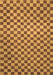 Machine Washable Checkered Brown Modern Rug, wshabs1437brn
