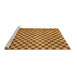 Sideview of Machine Washable Checkered Brown Modern Rug, wshabs1437brn