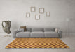 Machine Washable Checkered Brown Modern Rug in a Living Room,, wshabs1437brn