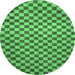 Round Checkered Emerald Green Modern Rug, abs1437emgrn