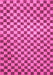 Machine Washable Checkered Pink Modern Rug, wshabs1437pnk