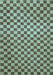 Machine Washable Checkered Light Blue Modern Rug, wshabs1437lblu