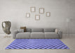 Machine Washable Checkered Blue Modern Rug in a Living Room, wshabs1437blu