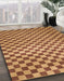 Abstract Orange Checkered Rug in Family Room, abs1437