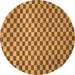 Round Checkered Brown Modern Rug, abs1437brn