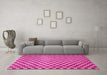 Machine Washable Checkered Pink Modern Rug in a Living Room, wshabs1437pnk