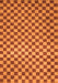 Machine Washable Checkered Orange Modern Area Rugs, wshabs1437org